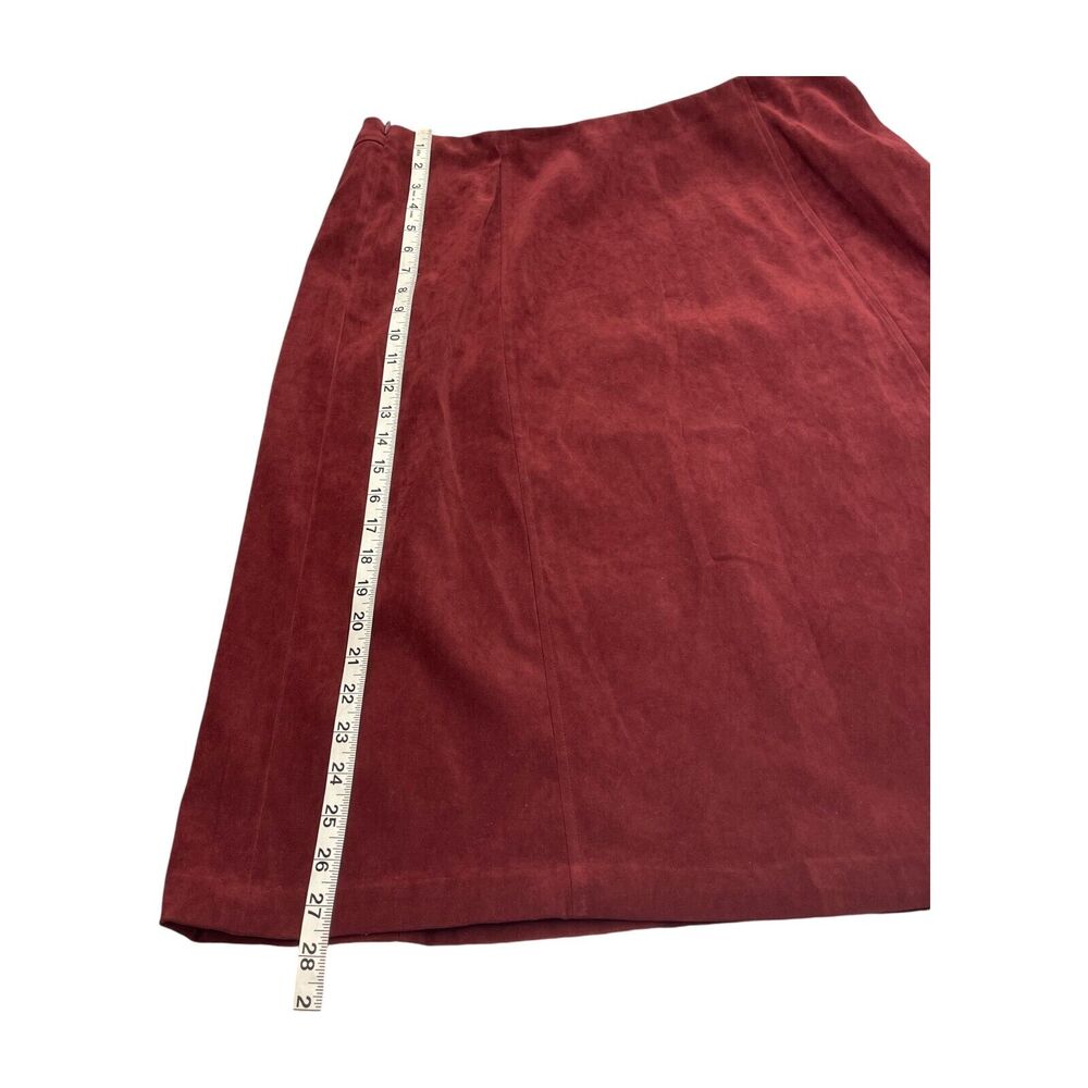 Sag Harbor 2-Piece Skirt Suit Women's 16 Maroon Stretch Collared Elastic Waist - Picture 12 of 12